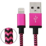 Nylon fabric series Lightning Cable 1m - Magenta